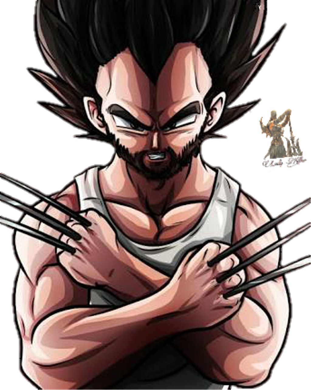 ##wolverine #logan #xmen #comic #marvel #vegeta #saiyan - Vegeta As Wolverine (1024x1281), Png Download