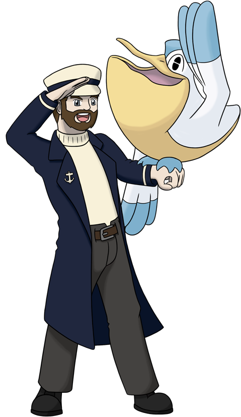 Darren Has Always Loved Sailing The Seas Of His Native - Pokemon Sea Captain (500x855), Png Download