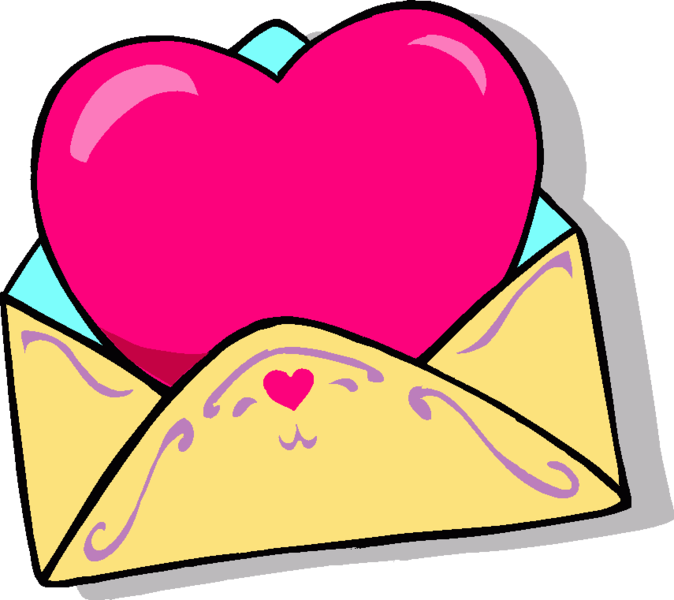 Love Letter - Envelope With Heart Gif (674x600), Png Download