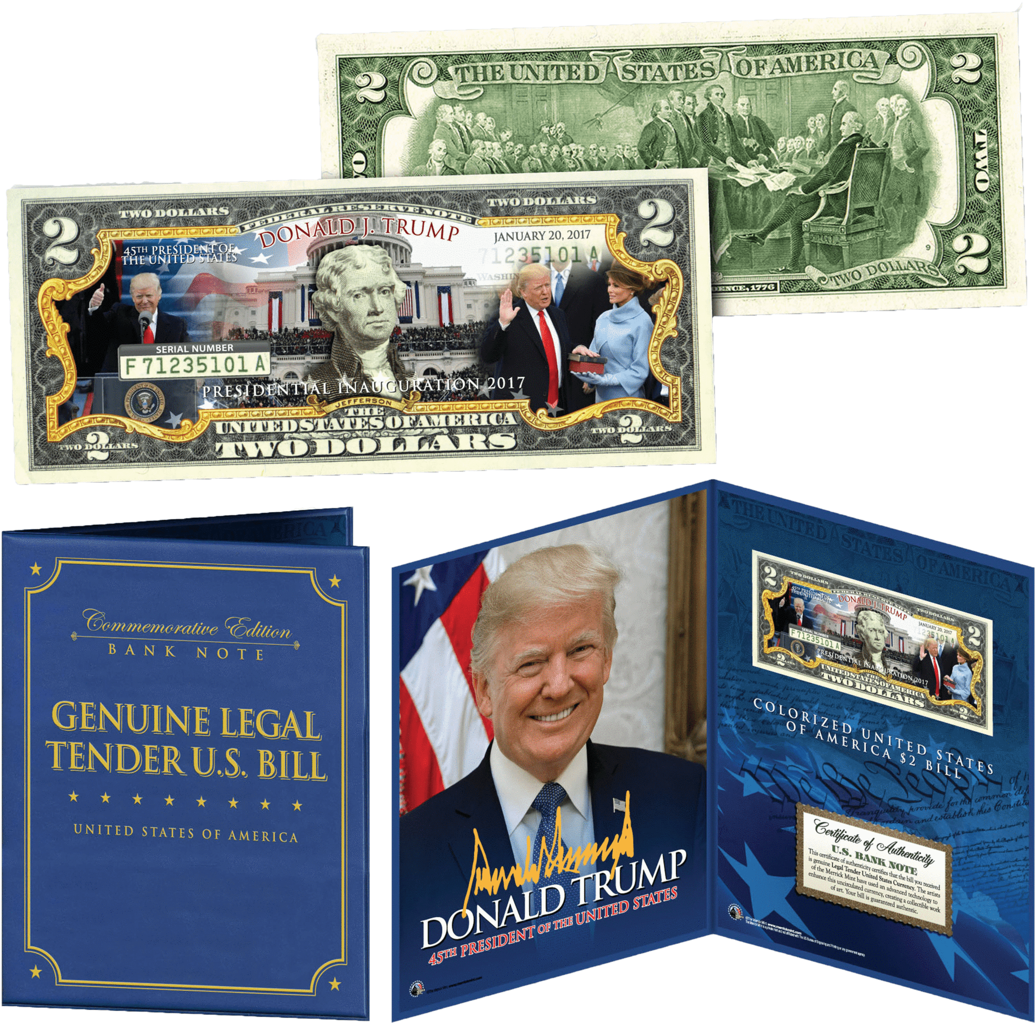 President Trump Inauguration Genuine U - 2 Dollar Bill (2048x2031), Png Download