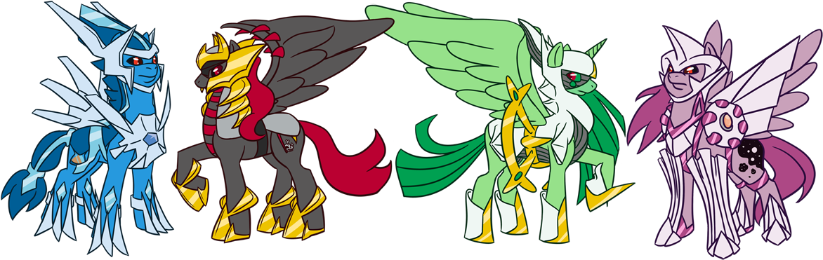 Arceus Giratina Palkia Dialga (1185x432), Png Download