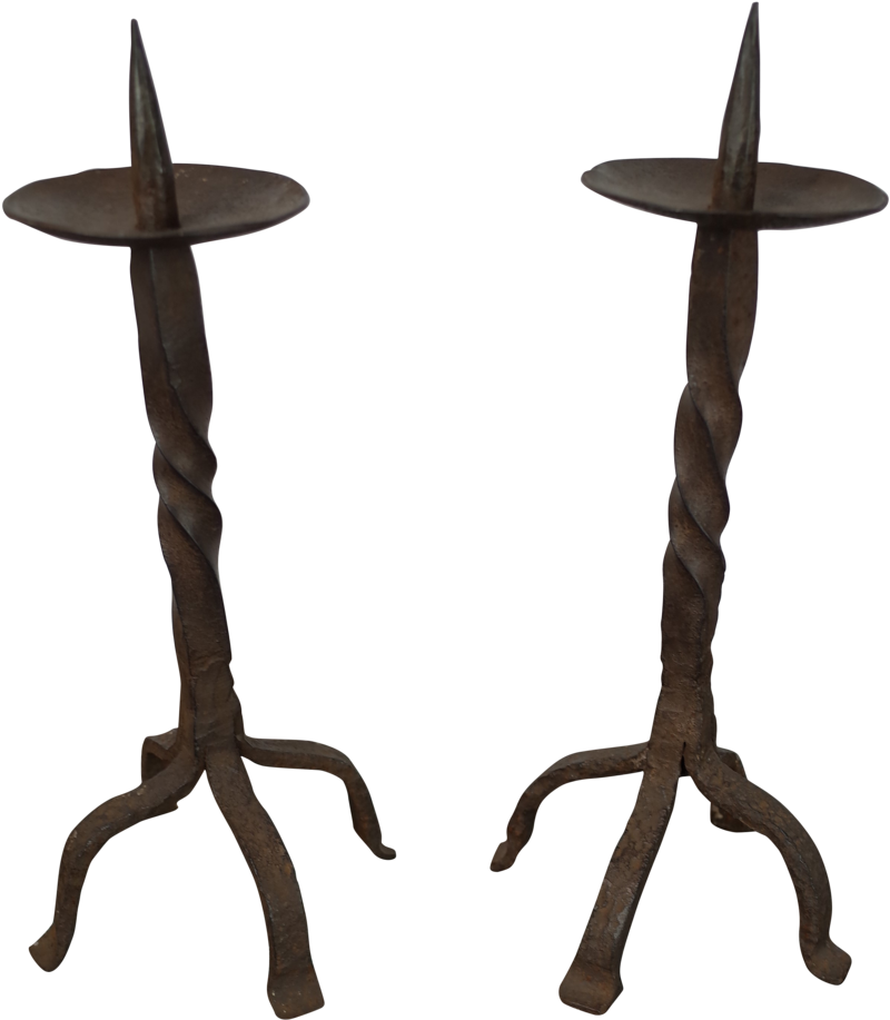 Pair Of Iron Candlesticks - End Table (1024x1112), Png Download