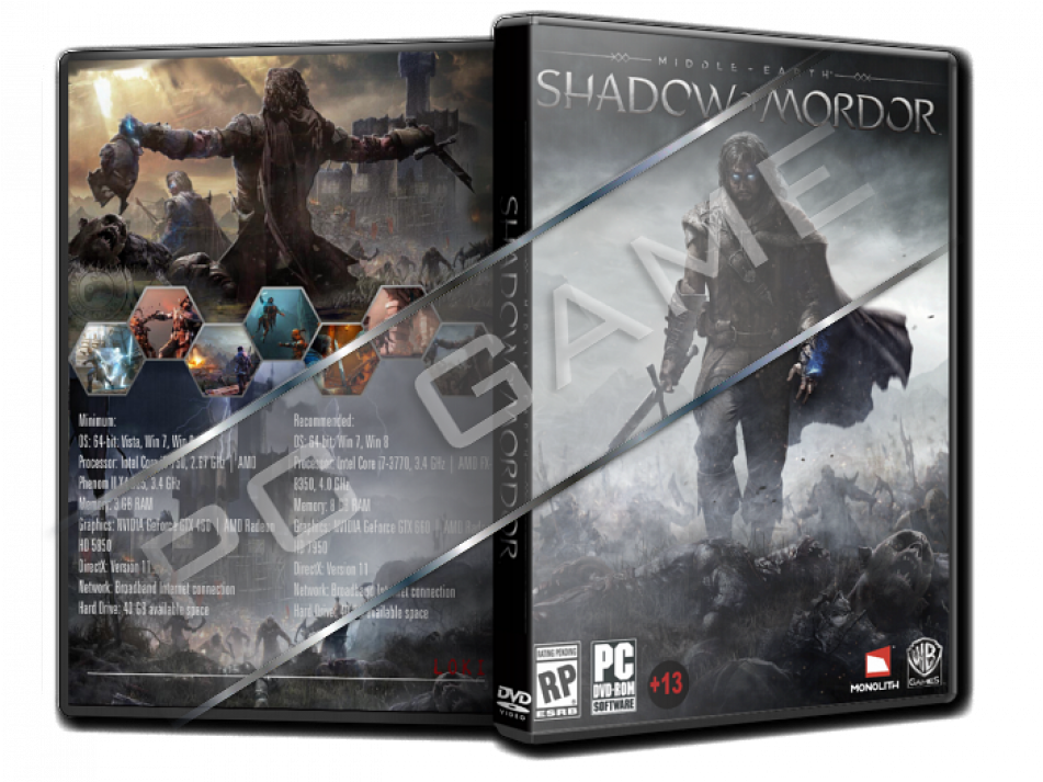 Middle Earth Shadow Of Mordor Pc Oyun - Middle Earth Shadow Of Mordor Capa (950x950), Png Download