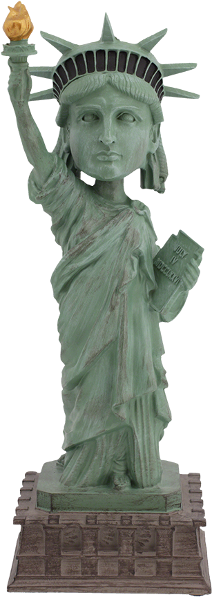 The Statue Of Liberty Is A Colossal Neoclassical Sculpture - Statue Of Liberty Bobblehead (614x1000), Png Download
