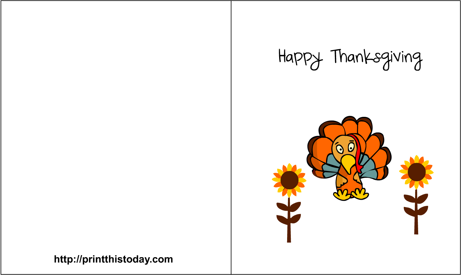 Free Printable Thanksgiving Card - Printable Thanksgiving Cards (1650x1275), Png Download