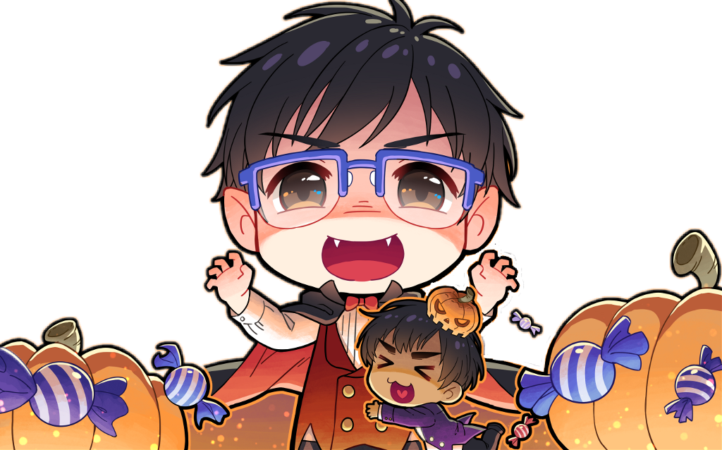 Yurionice Sticker - Halloween Yuuri Katsuki (1024x638), Png Download