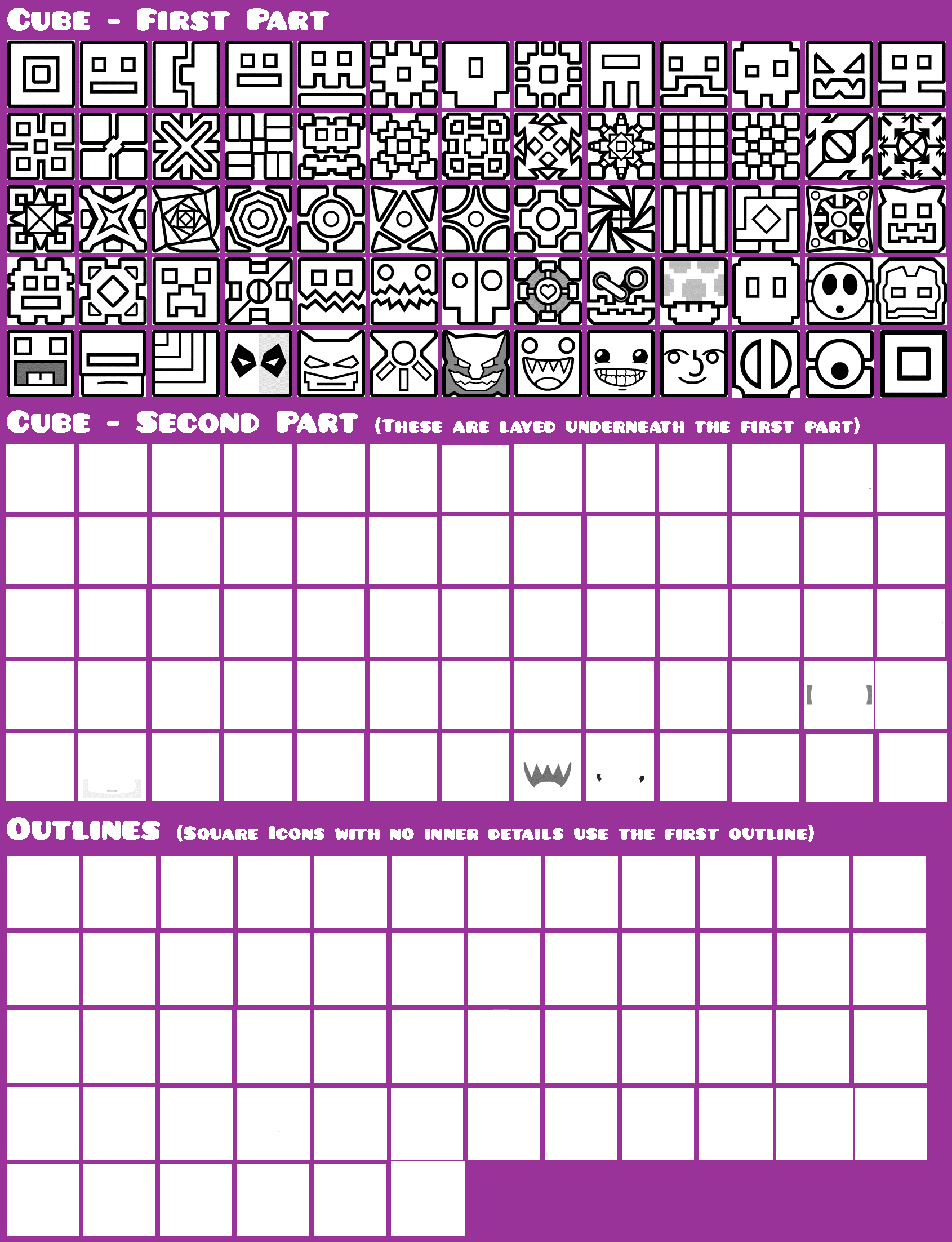 1690 X 2205 2 - Geometry Dash Game Sheet (1690x2205), Png Download
