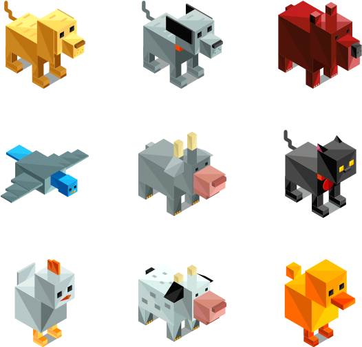 Animals - Solid Geometry (600x564), Png Download