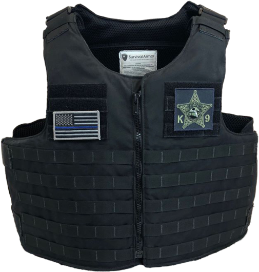 Survival Armor Front Opening K9 Vest Blue Line Innovations - Vest (580x773), Png Download