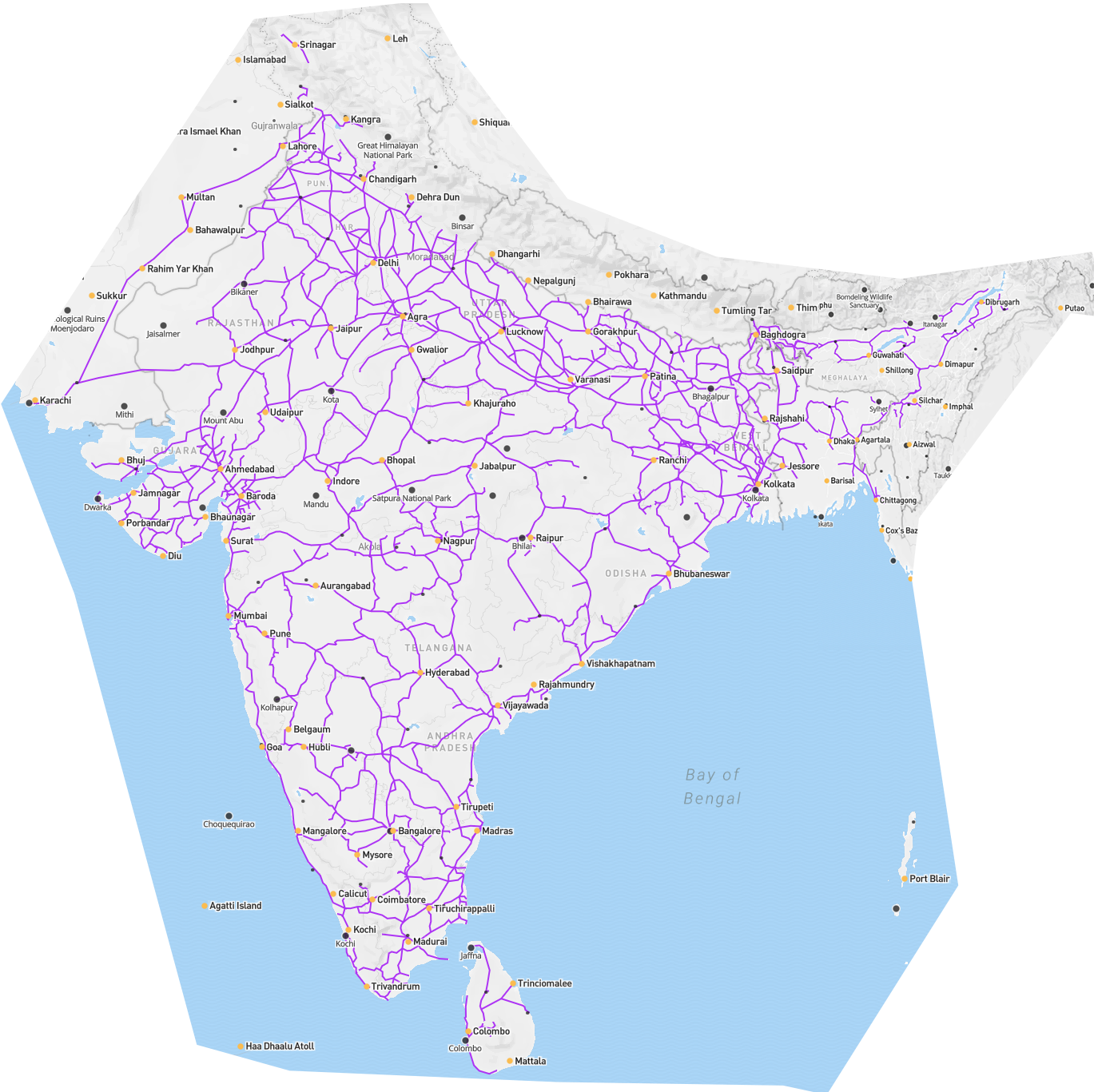 Railways And Airports In India - Full Size India Railway Zone Map (1457x1406), Png Download