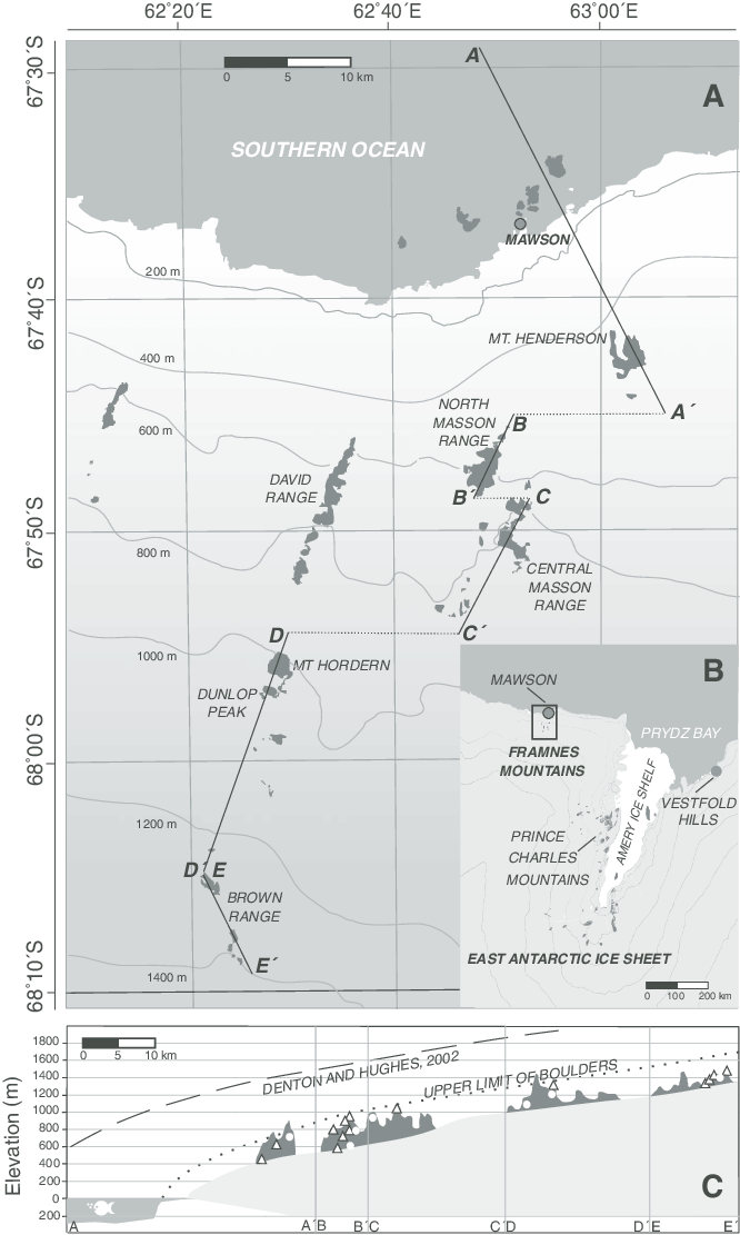 Sample Sites In Framnes Mountains, Mac - Map (666x1111), Png Download