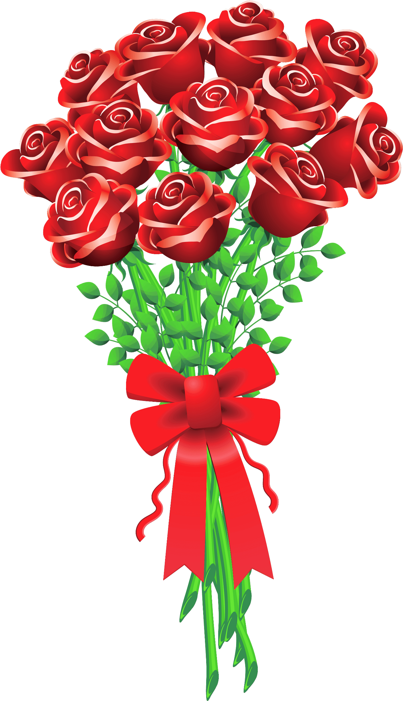 Free Valentine Flowers Cliparts, Download Free Clip - Bouquet Of Roses Clipart (1451x2431), Png Download