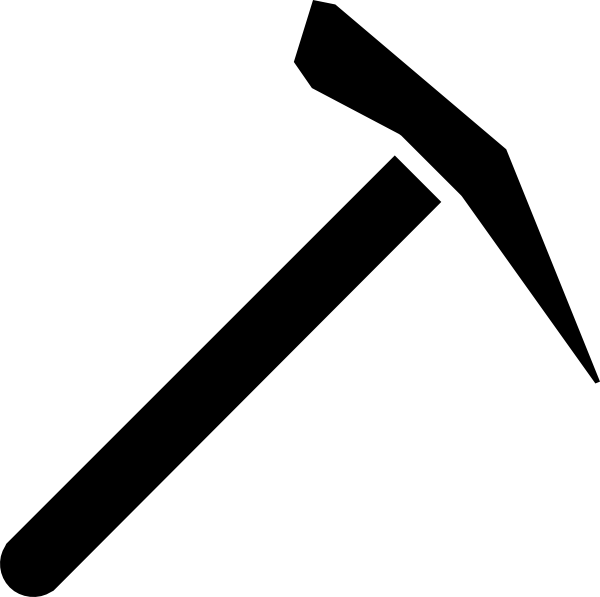 Pickaxe Clipart Black And White (600x597), Png Download