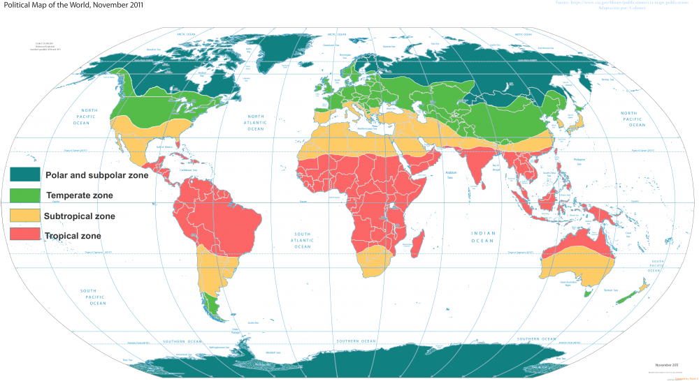 Changes Of The Transitional Climate Zone In East Asia - Red And Blue Map Of The World (1000x546), Png Download