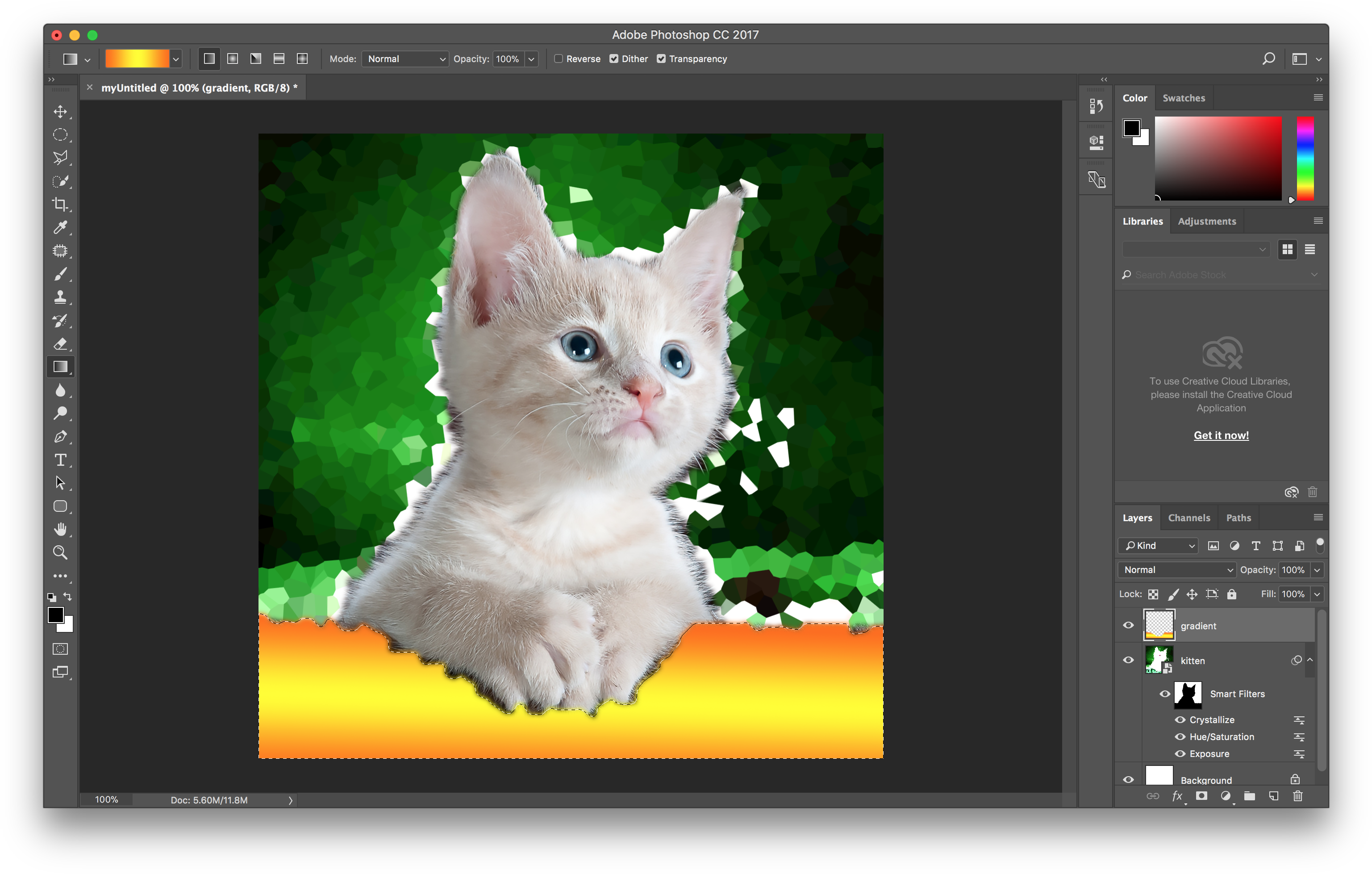 Kitten Gradient - Graphics Software (3104x1980), Png Download