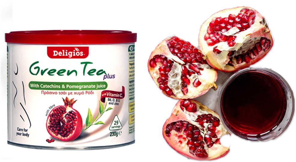 Green Tea Plus Green Tea With Pomegranate - Bread (994x540), Png Download