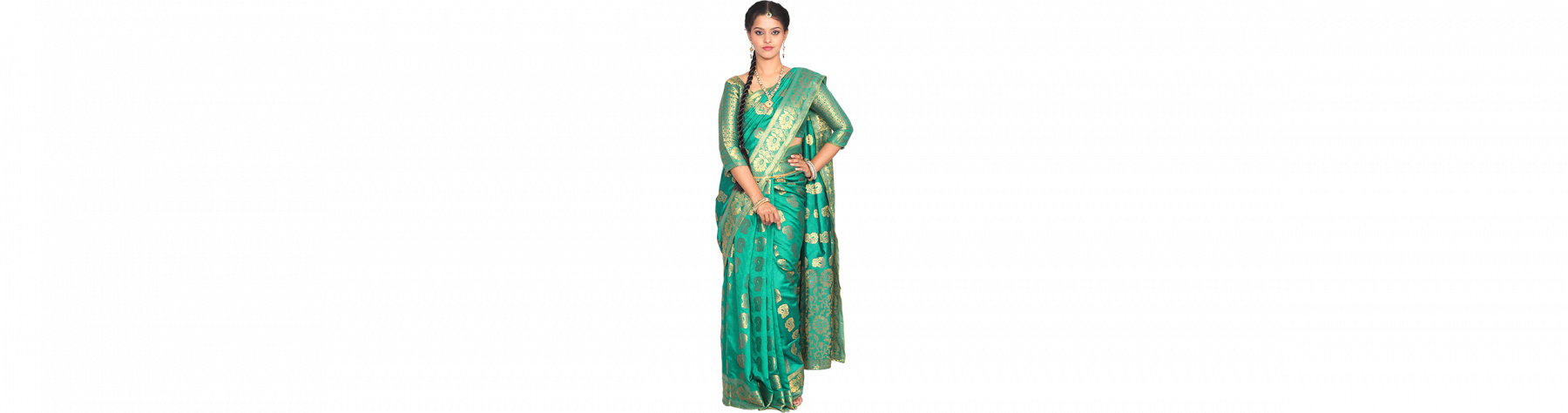 Thirumagal Green Jari Jacquard Cotton Silk Saree Collection - Silk (1800x474), Png Download