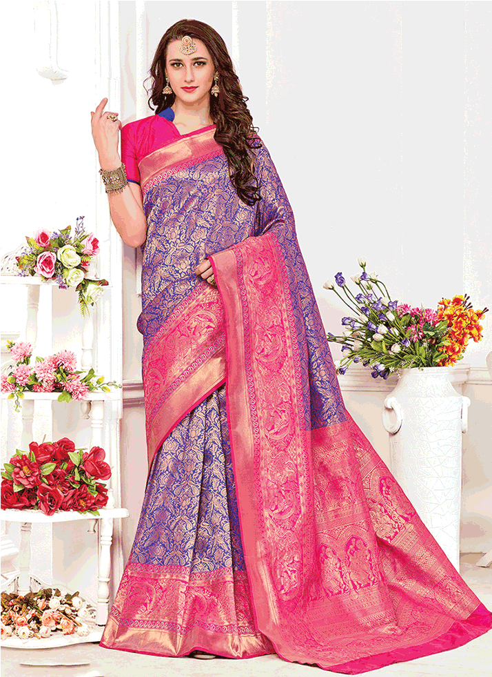 Saree - Silk (1800x980), Png Download