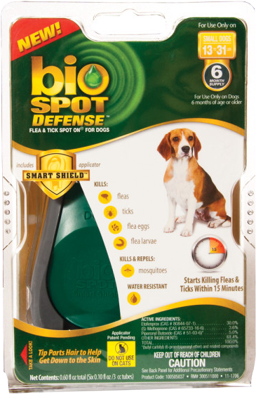 Bio Spot 6mnth Sml Dog - Bio Spot Defense Spot On 6-month Dog 13-31 Lbs @ (600x600), Png Download