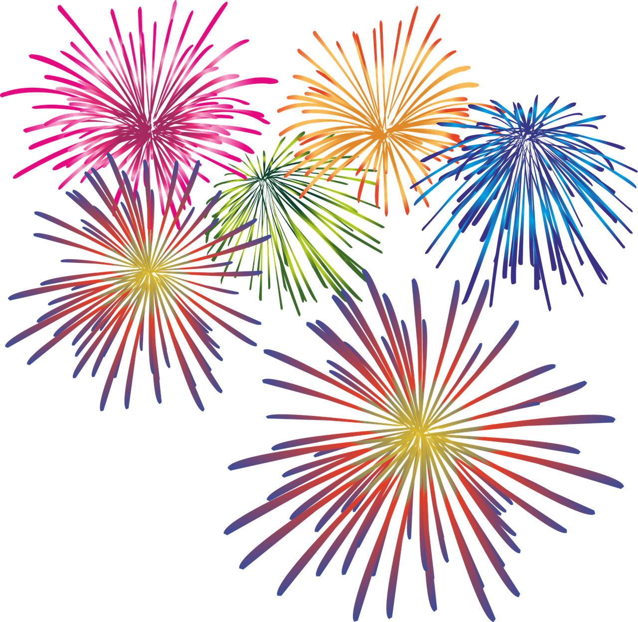 Fireworks, New Year's Eve, Sparkler, New Year's Day - 4th Of July Images 2018 (1280x1247), Png Download