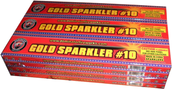 #10 Gold Electric Sparkler 12 Packs Of - Toy (602x602), Png Download