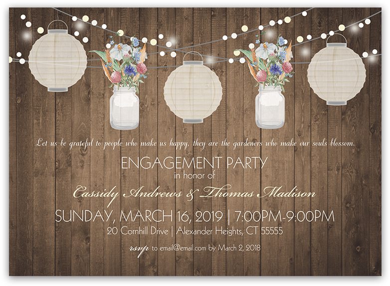 Rustic Engagement Party Invitations (900x900), Png Download