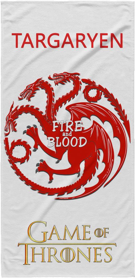 Game Of Thrones Beach Towel Fire And Blood Targaryen - Game Of Thrones House Targaryen Logo (1024x1024), Png Download