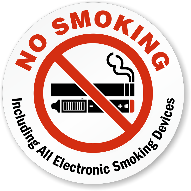 No Electronic Smoking Devices Label - No Smoking E Cigarettes (800x800), Png Download