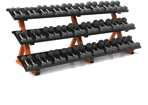 Edge 3 Tier Hex Dumbbell Rack - Hex Dumbbell Rack (480x480), Png Download