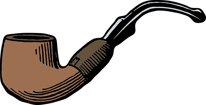 Pipe, Tobacco, Smoke, Vintage - Tobacco Pipe (668x340), Png Download