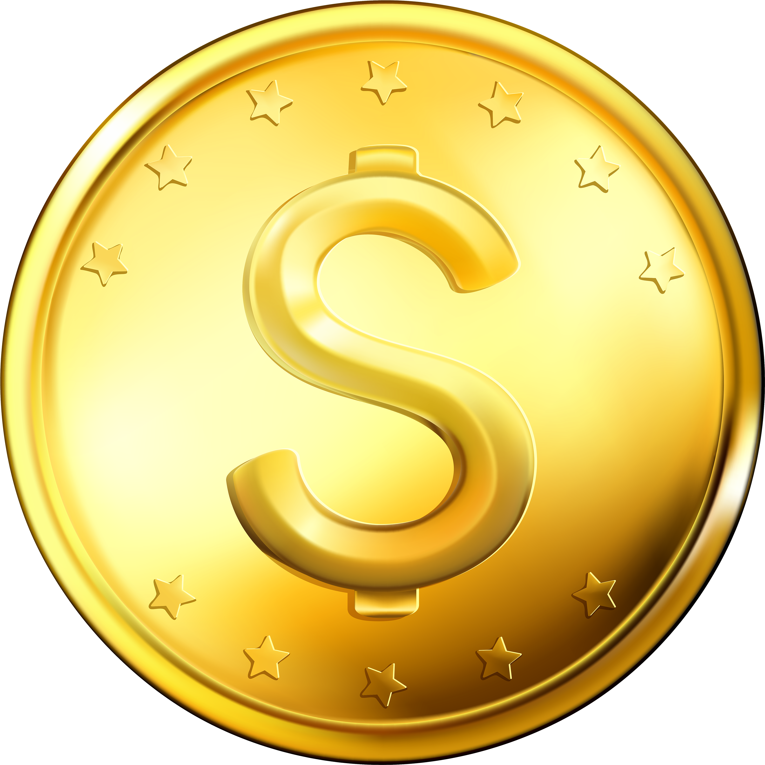 Gold Coin Png Clipart - Coin Png (3000x3000), Png Download