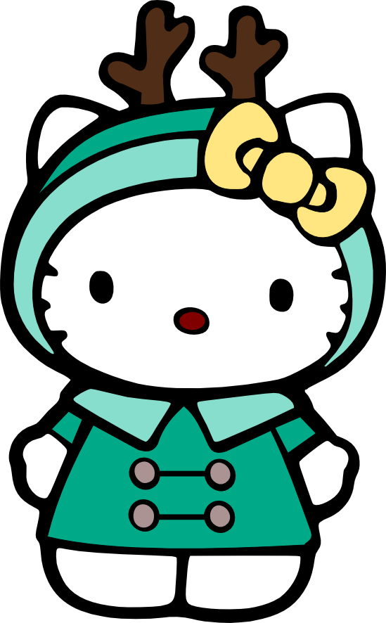 Christmas Hello Kitty Clip Art - Hello Kitty Christmas Drawings (549x886), Png Download