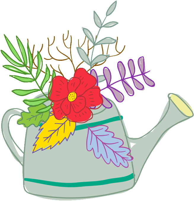 Kettle With Floral Transparent Decorative - Illustration (1024x1024), Png Download