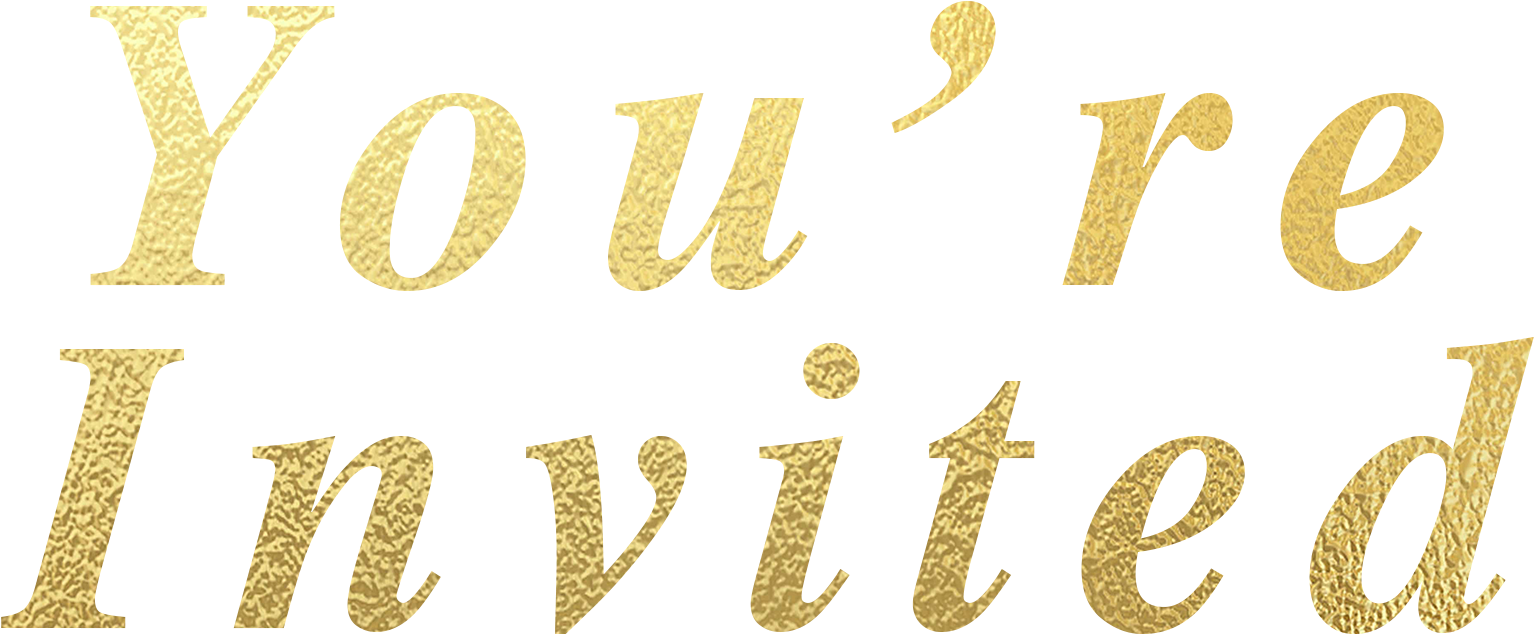 Download Invite Graphic - You Re Invited Gold (2100x1009), Png Download