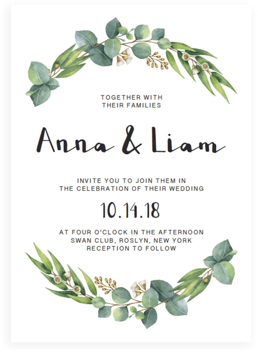 Wedding Invitations Eucalyptus (960x1200), Png Download
