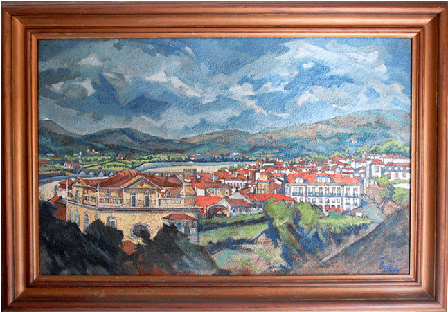 Vista De Ponte De Lima - Painting (940x450), Png Download
