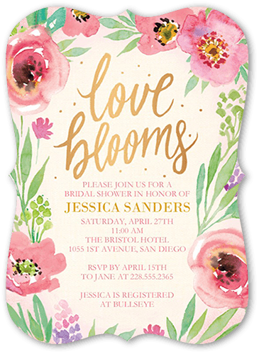Bridal Shower Invitation - Watercolor Bridal Shower Invitation (365x500), Png Download