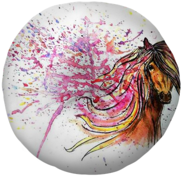 Abstract Vector Watercolor Splashes Horse Drawn Manually - Watercolor Painting (400x400), Png Download