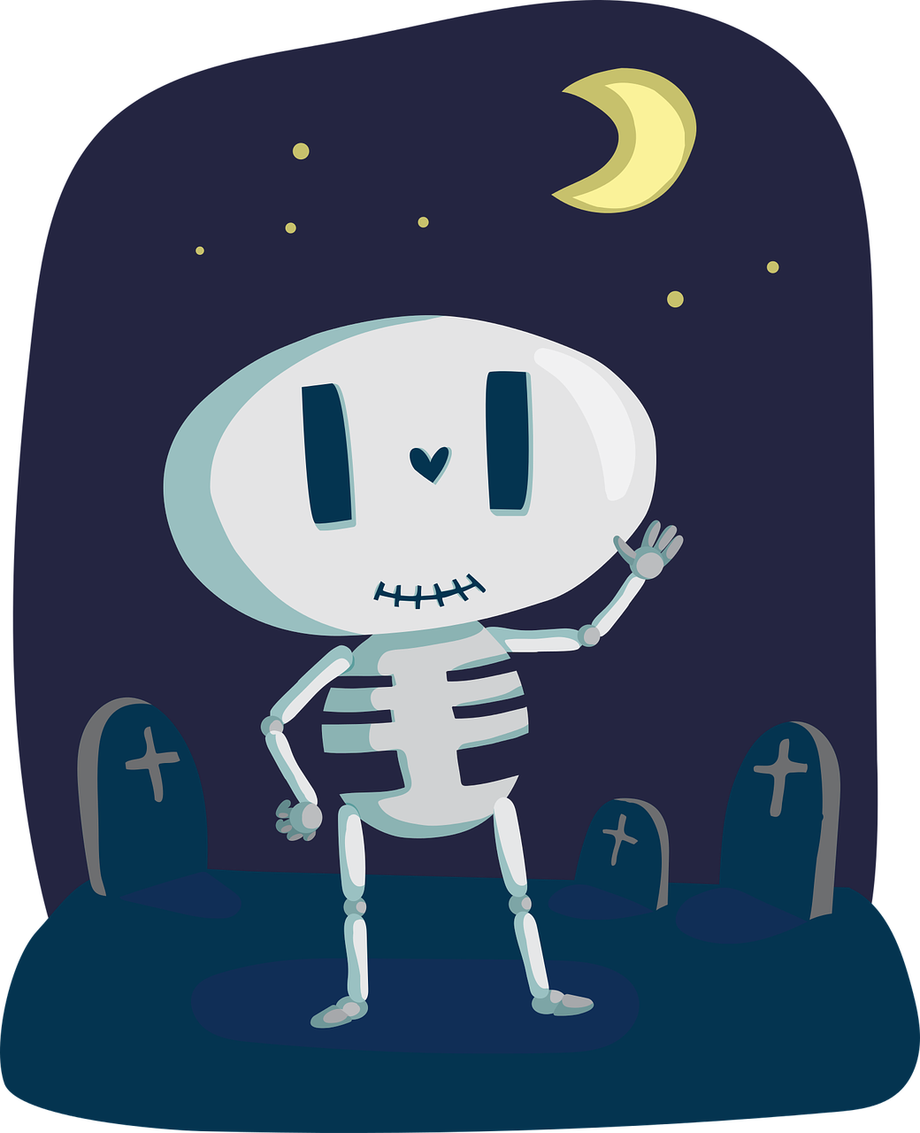 Annual Halloween Fun Fair Ferndale Resting Illustration - Cute Skeleton (650x800), Png Download