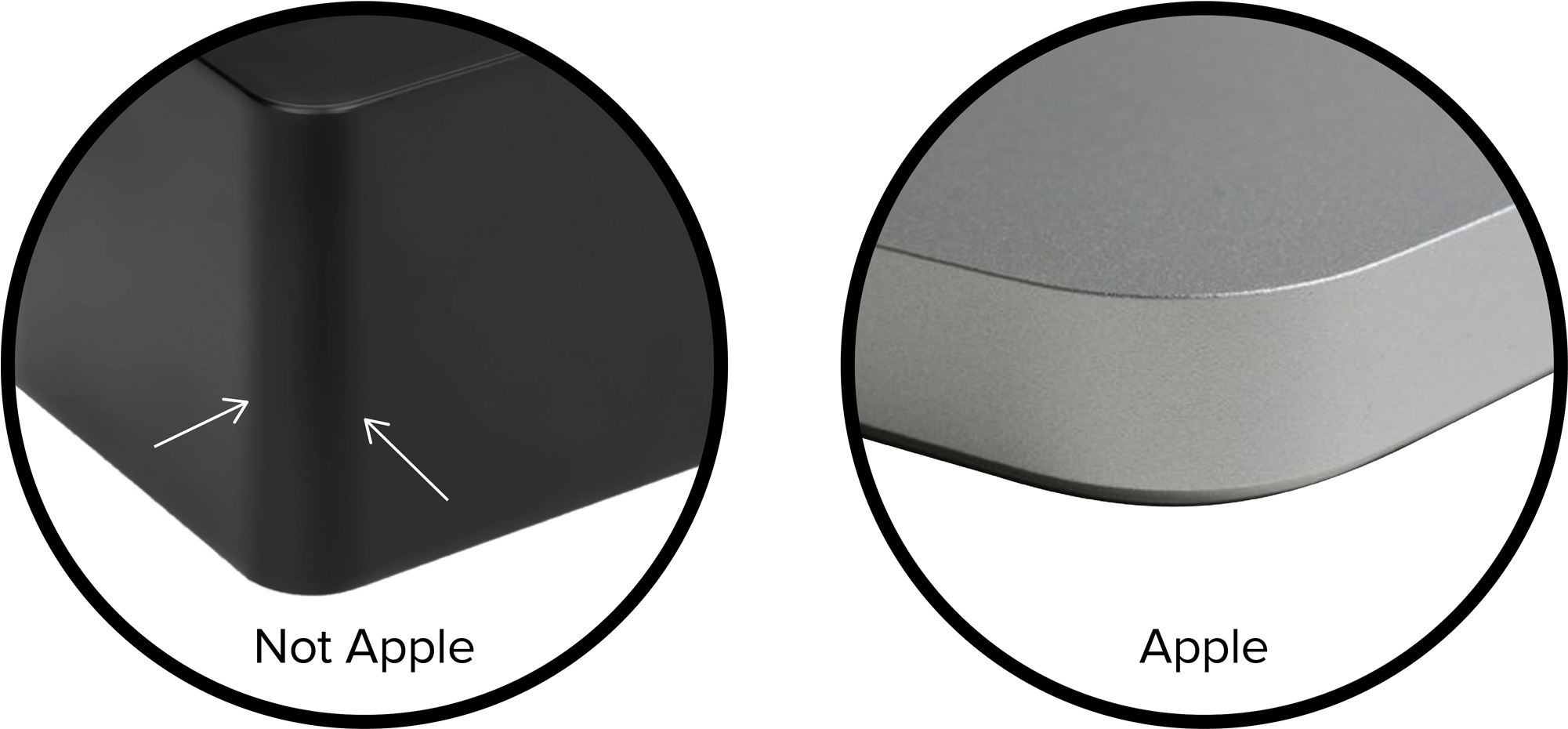 Non-apple Versus Apple Hardware, Image Via Mark Stanton - Apple Curvature Continuity (2000x954), Png Download