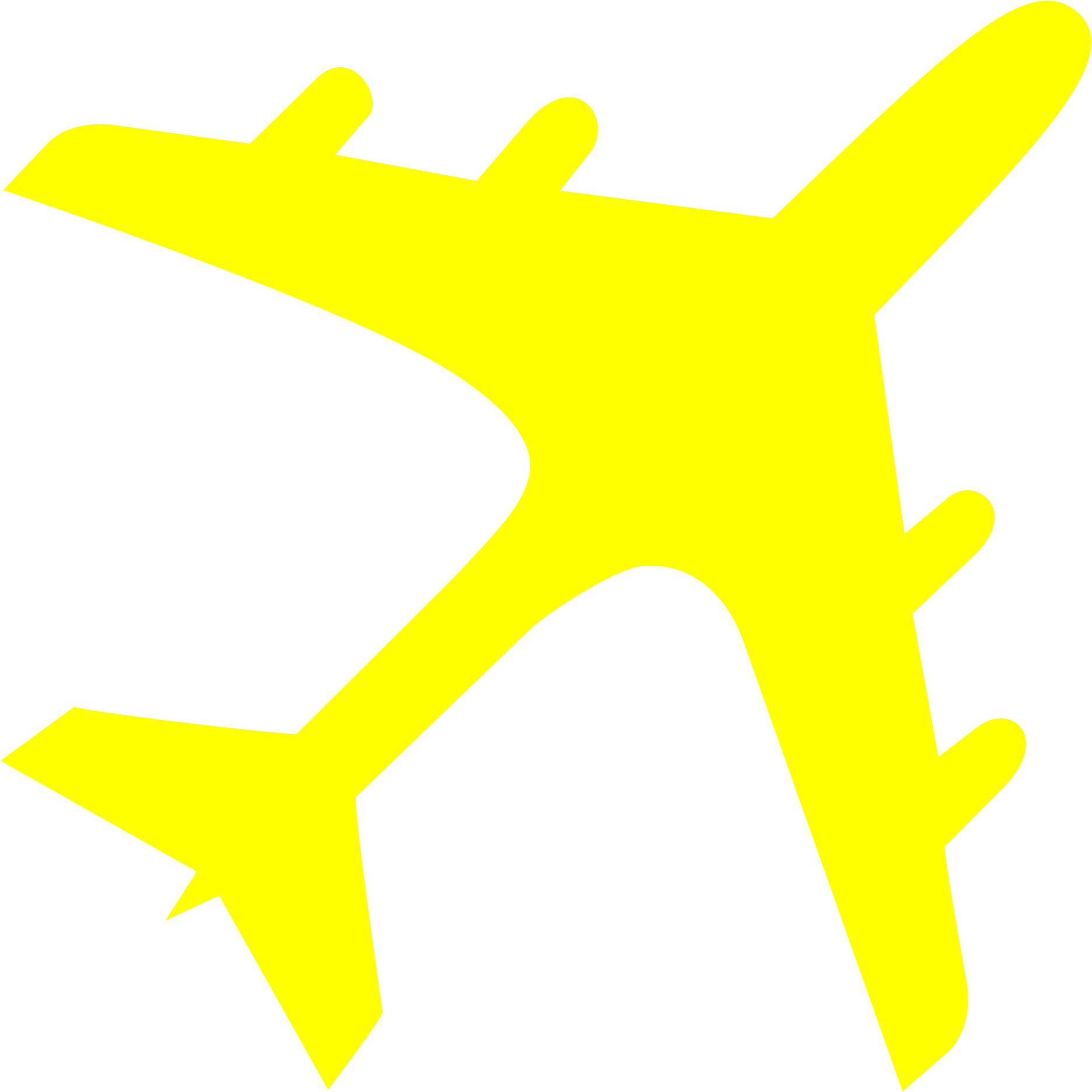 Airplane Clipart Yellow Airplane - Plane Icon Png Yellow (2000x2000), Png Download