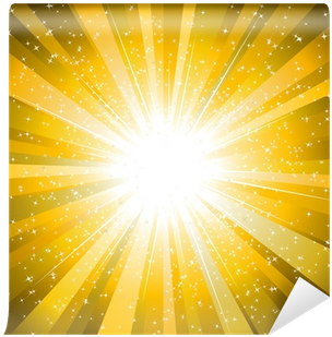 Rays From The Sun Making A Yellow Sunburst With Stars - Sun (400x400), Png Download