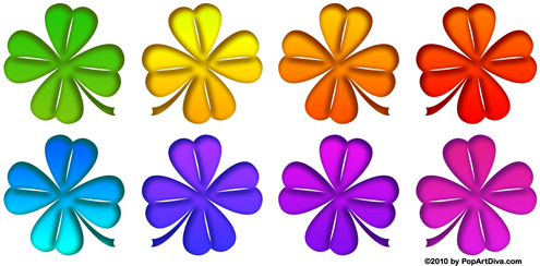 Pop Art Diva Land - Rainbow Four Leaf Clover (500x250), Png Download
