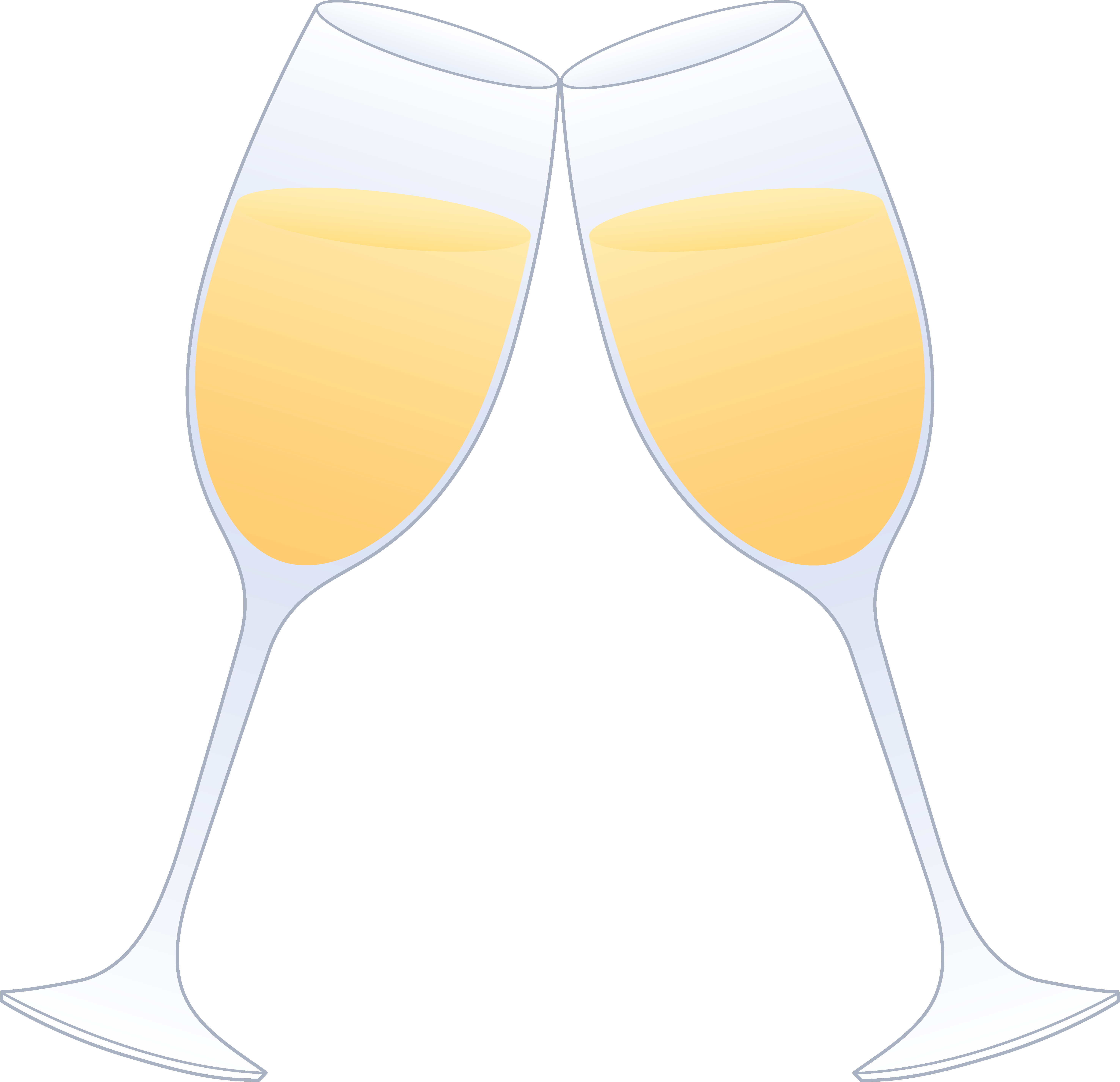 Clipart Royalty Free Library Glasses Of Clinking Free - Two Glasses Of Champagne Clinking (5905x5702), Png Download