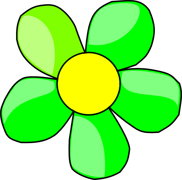 Light Green Floral Clipart - Flower Clipart Green (600x594), Png Download