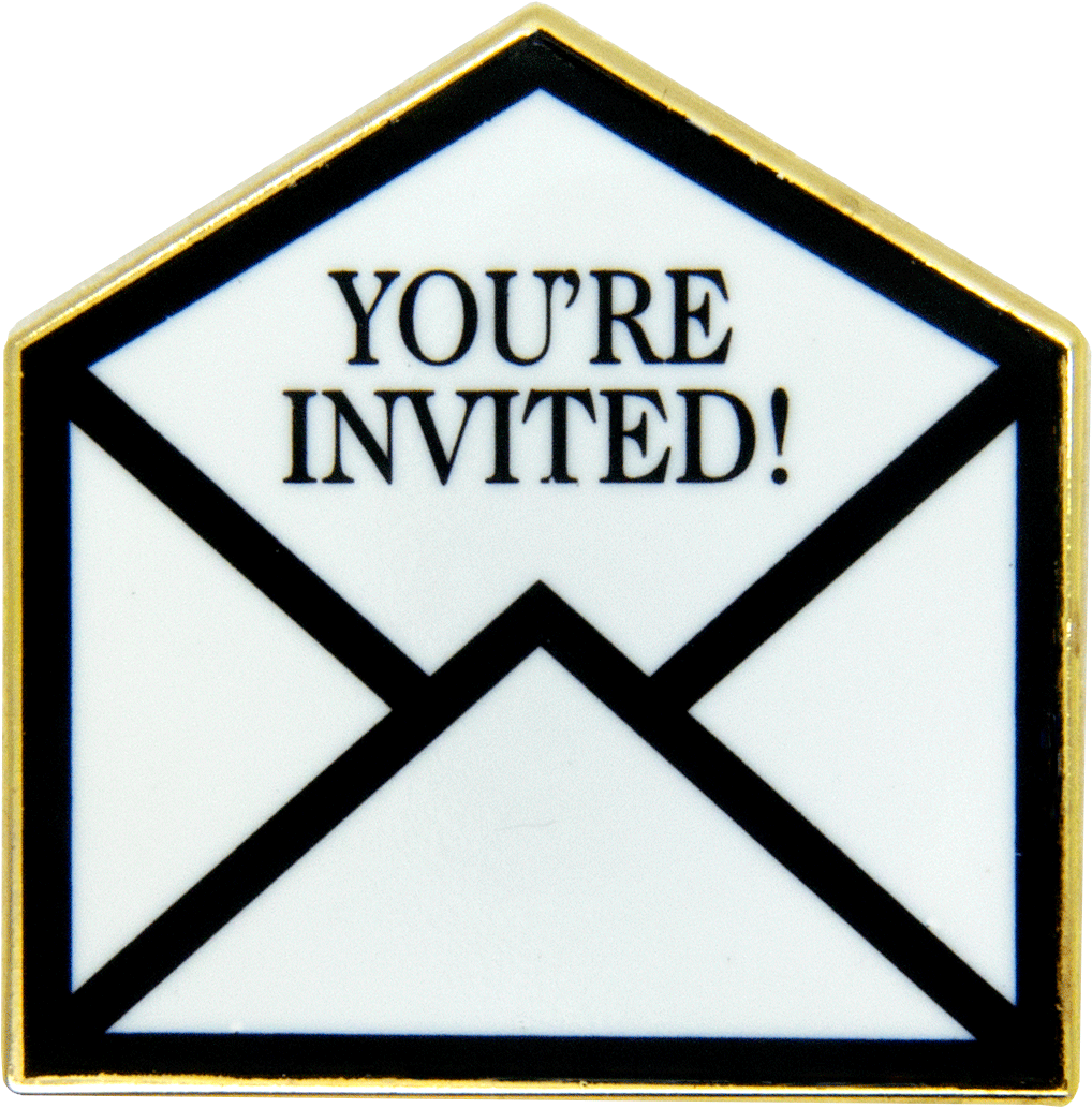 'you're Invited' Pin, White/gold - Open Mail Icon Png (1190x1190), Png Download