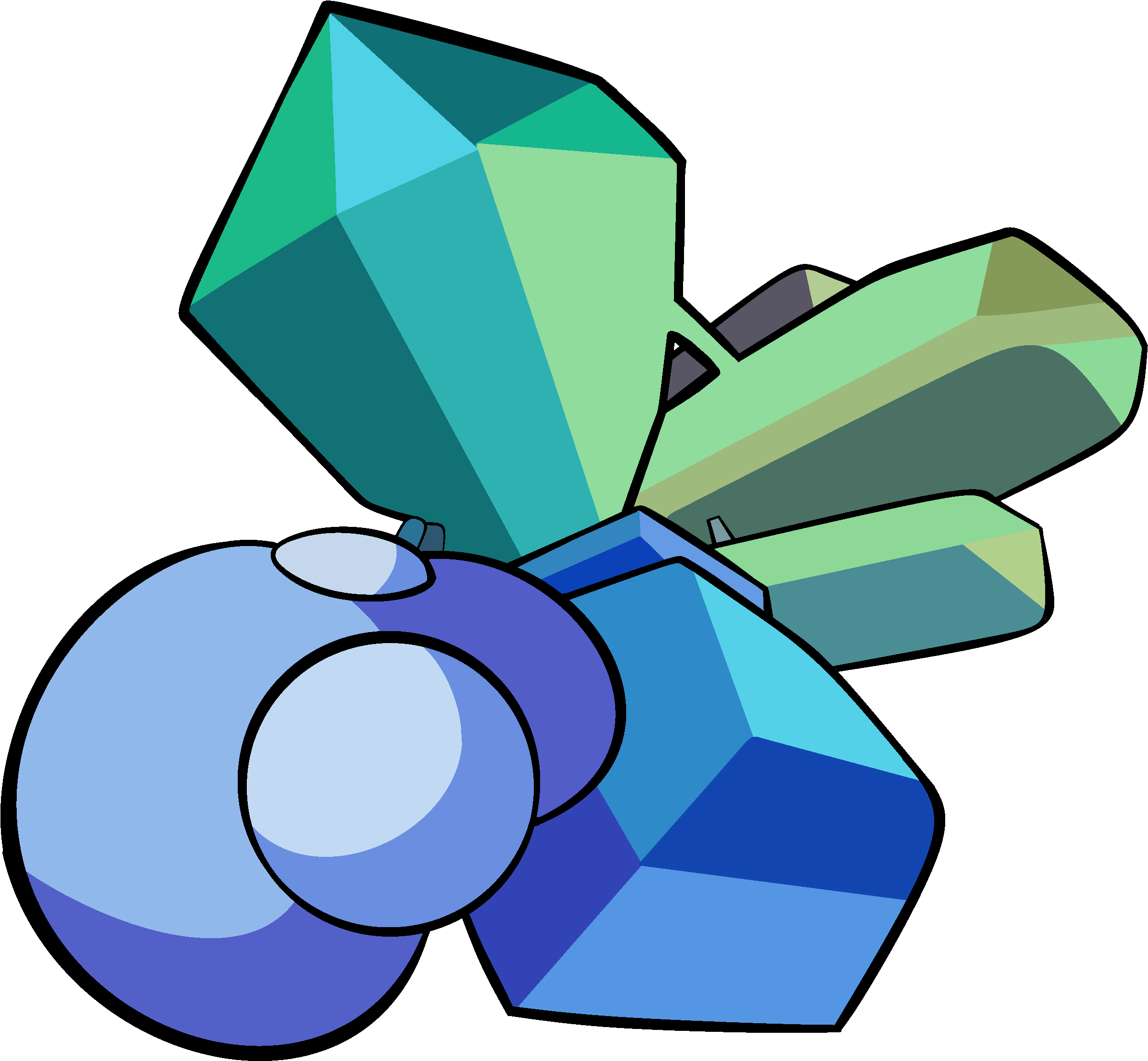 Vector Crystal Shard - Cluster Gema (2580x2562), Png Download