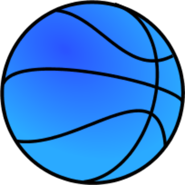 Blue Basketball Clipart Free Images - Basketball Clip Art (600x600), Png Download