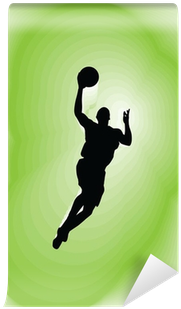 Basketball Player In Action - Uber Decals Vinyl Wall Decal Sticker Basketball Dunk (400x400), Png Download