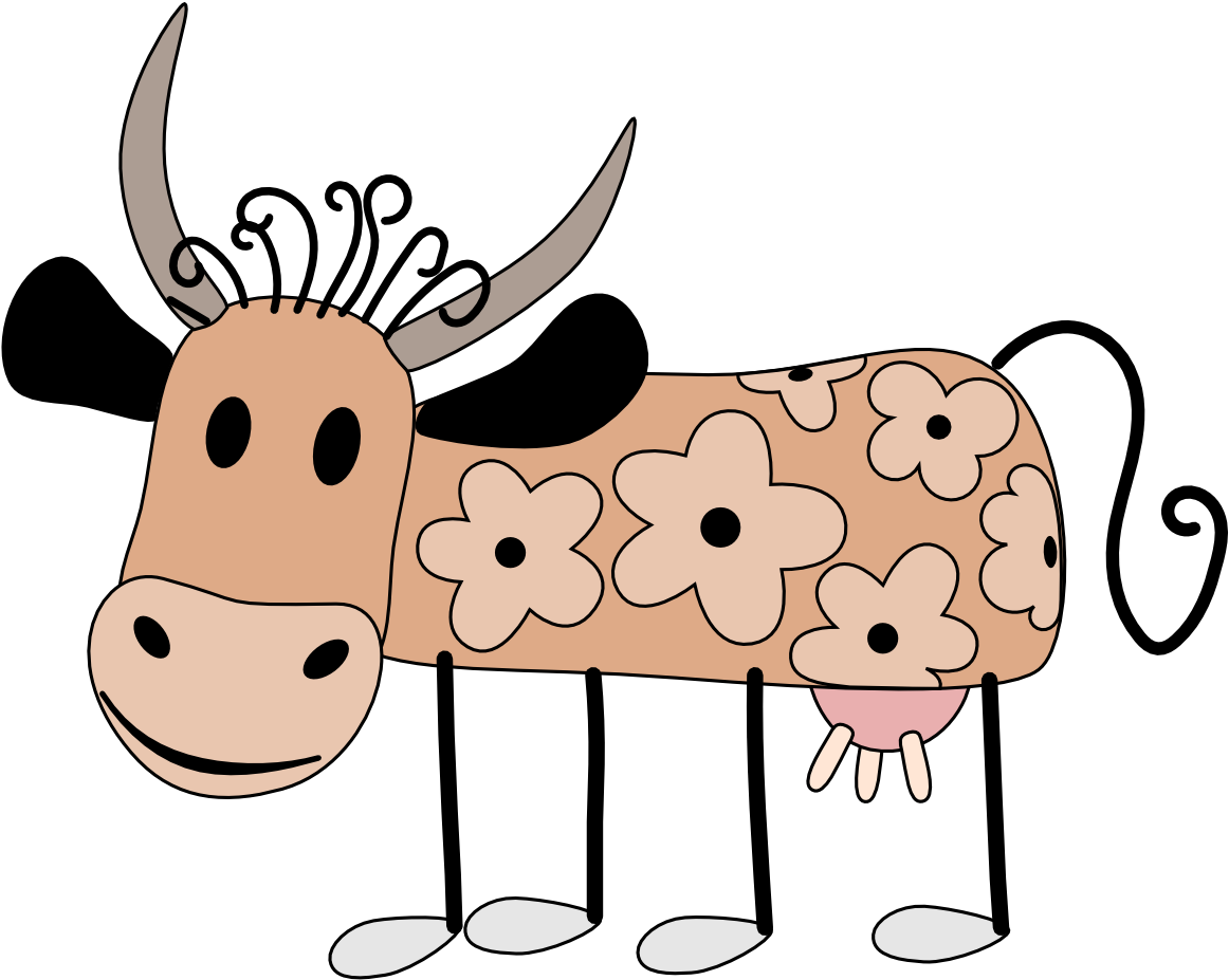 Cartoons Cows - Clipart Library - Cartoon Cow Shower Curtain (1331x1108), Png Download